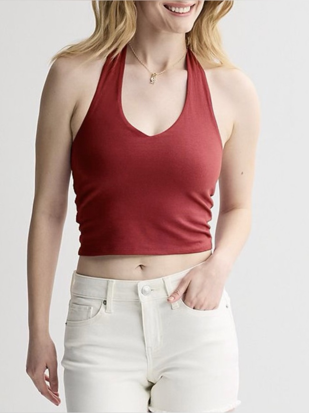 Cropped Halter Tank Top
